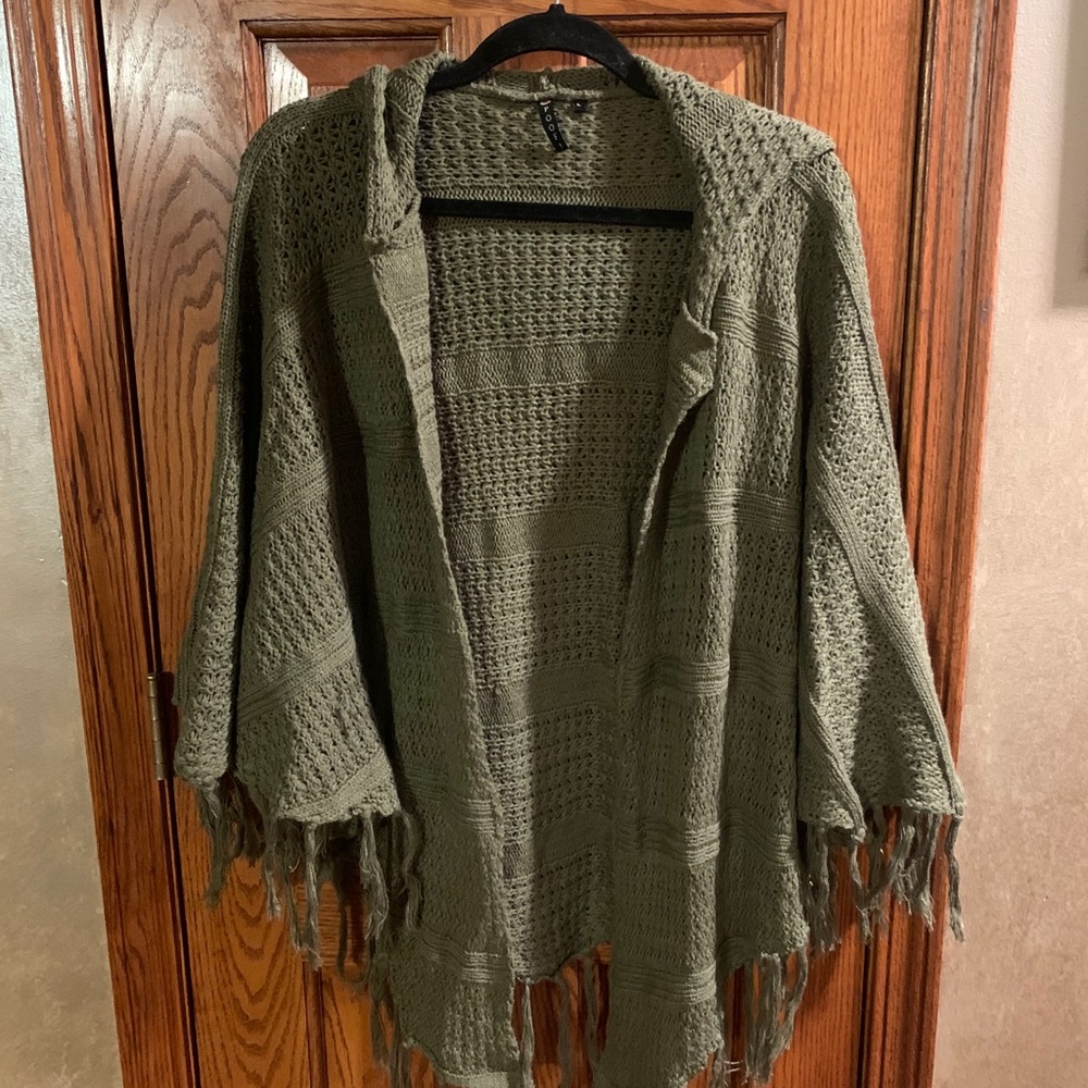 Army Green Knitted Shawl